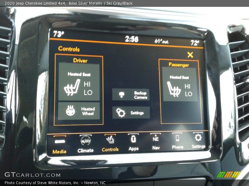Controls of 2020 Cherokee Limited 4x4