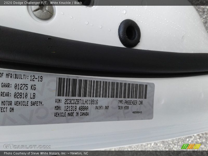 White Knuckle / Black 2020 Dodge Challenger R/T