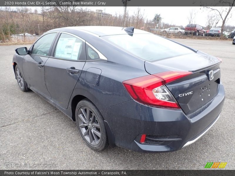 Cosmic Blue Metallic / Gray 2020 Honda Civic EX-L Sedan