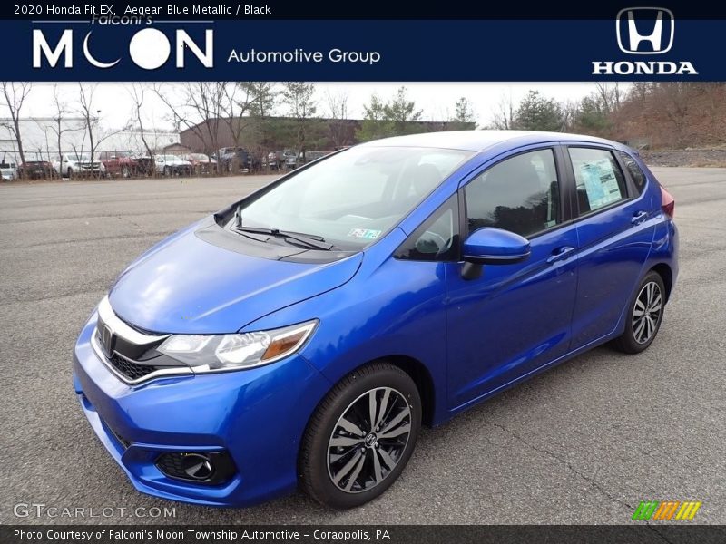 Aegean Blue Metallic / Black 2020 Honda Fit EX