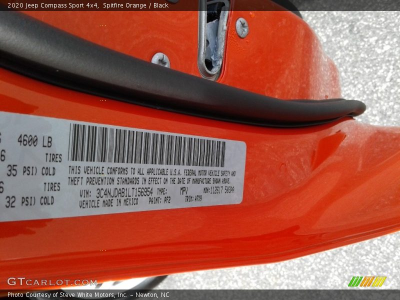 Spitfire Orange / Black 2020 Jeep Compass Sport 4x4