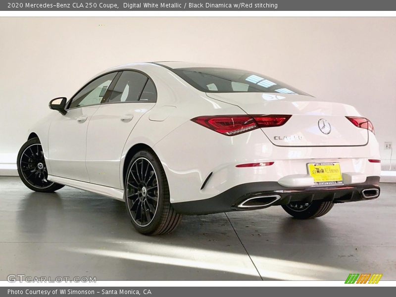 Digital White Metallic / Black Dinamica w/Red stitching 2020 Mercedes-Benz CLA 250 Coupe