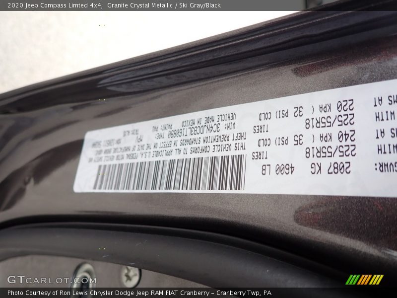 Granite Crystal Metallic / Ski Gray/Black 2020 Jeep Compass Limted 4x4