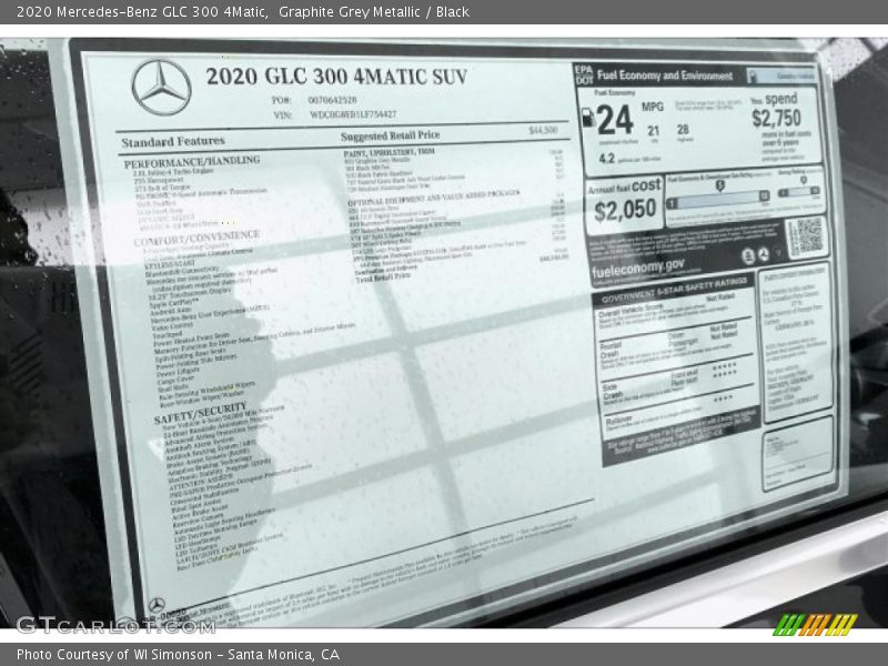 Graphite Grey Metallic / Black 2020 Mercedes-Benz GLC 300 4Matic