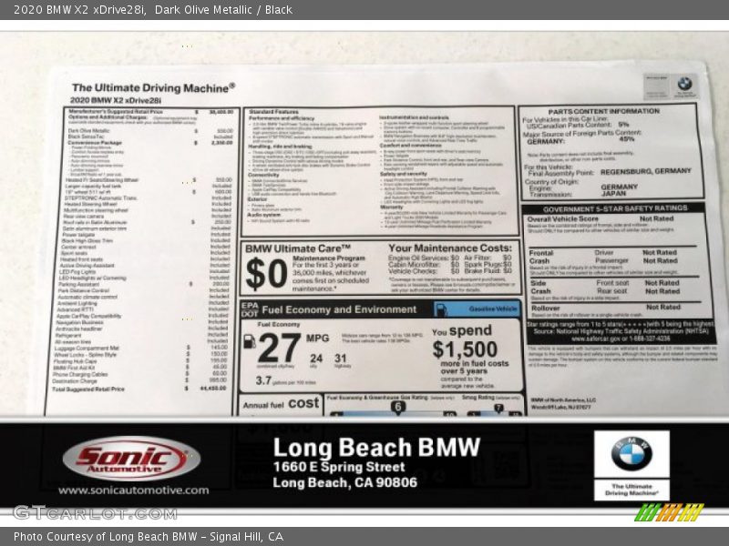 Dark Olive Metallic / Black 2020 BMW X2 xDrive28i