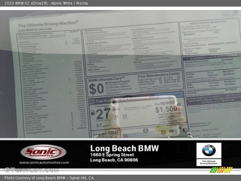 Alpine White / Mocha 2020 BMW X2 sDrive28i