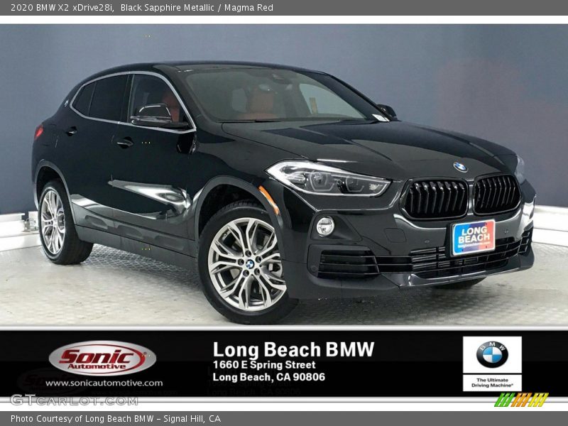 Black Sapphire Metallic / Magma Red 2020 BMW X2 xDrive28i