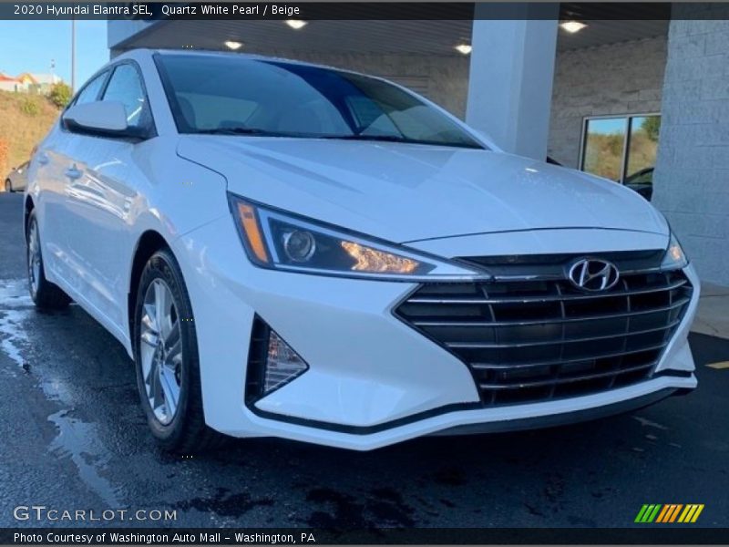 Quartz White Pearl / Beige 2020 Hyundai Elantra SEL