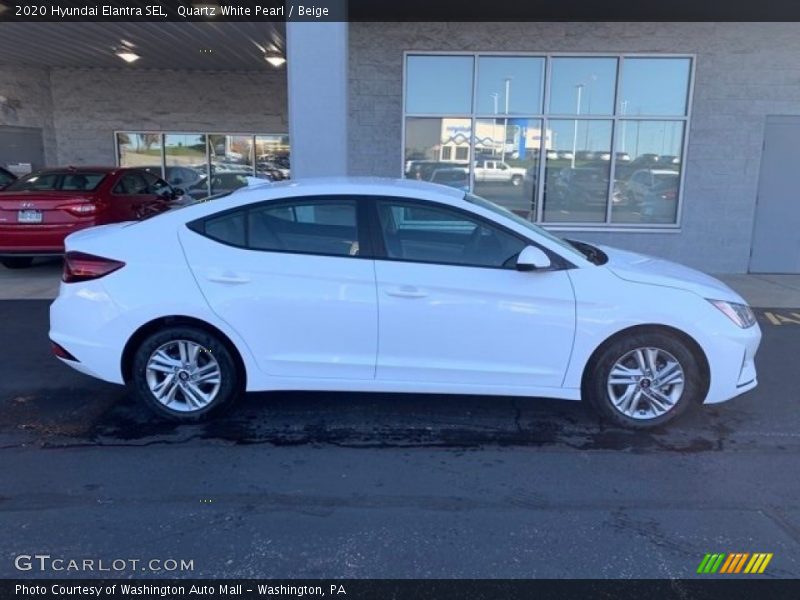 Quartz White Pearl / Beige 2020 Hyundai Elantra SEL