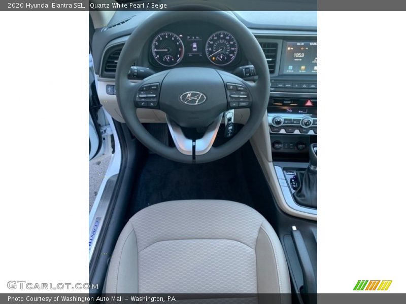 Quartz White Pearl / Beige 2020 Hyundai Elantra SEL