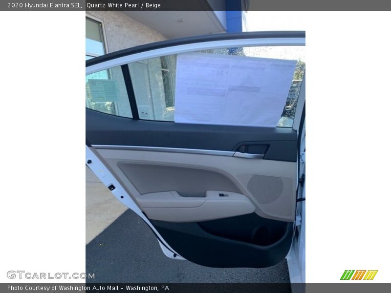 Quartz White Pearl / Beige 2020 Hyundai Elantra SEL