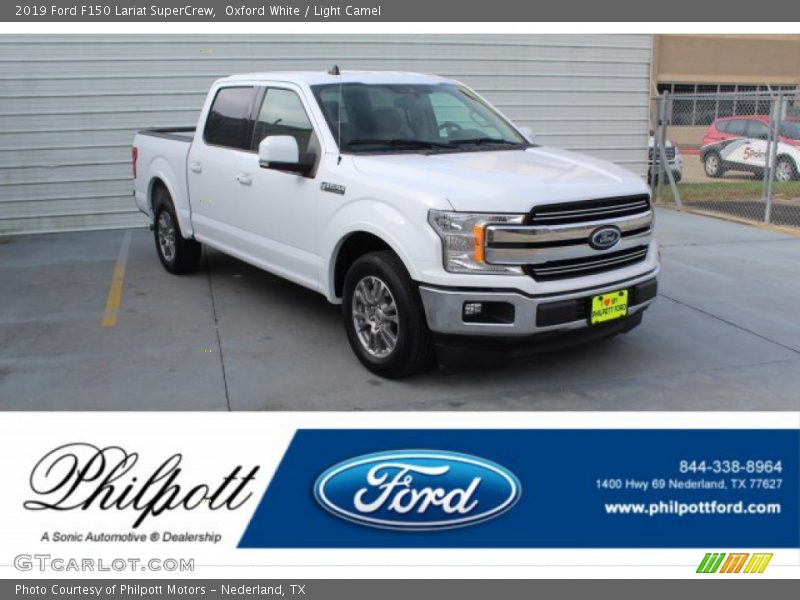 Oxford White / Light Camel 2019 Ford F150 Lariat SuperCrew