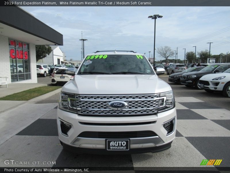 White Platinum Metallic Tri-Coat / Medium Soft Ceramic 2019 Ford Expedition Platinum