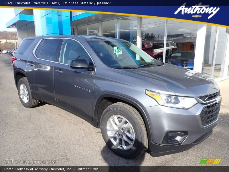 Satin Steel Metallic / Jet Black 2020 Chevrolet Traverse LS AWD