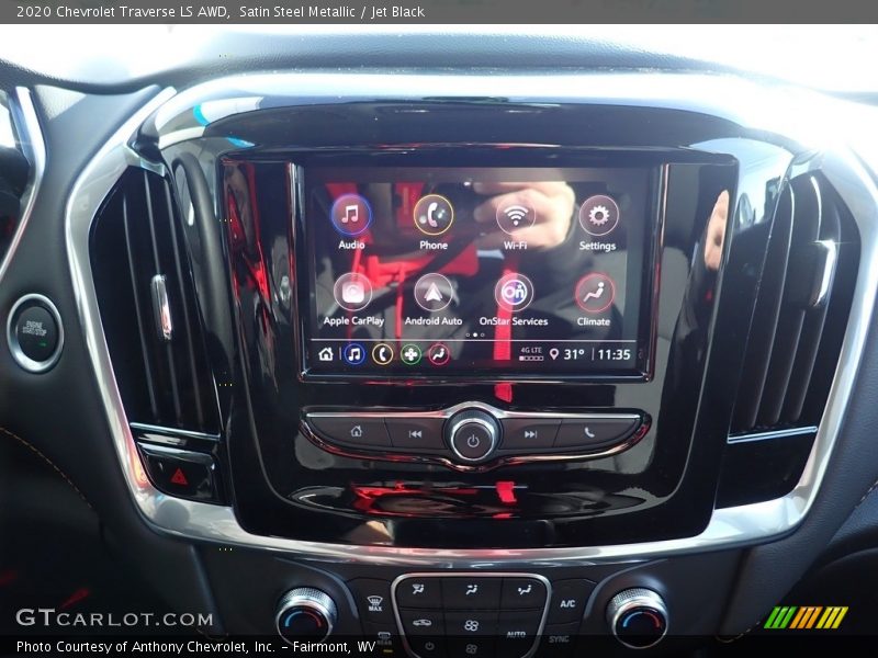 Satin Steel Metallic / Jet Black 2020 Chevrolet Traverse LS AWD