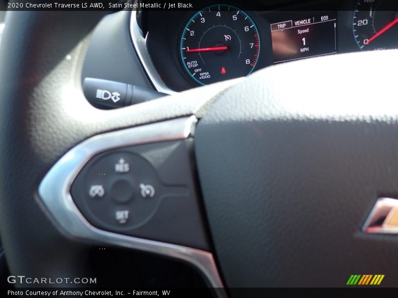 Satin Steel Metallic / Jet Black 2020 Chevrolet Traverse LS AWD
