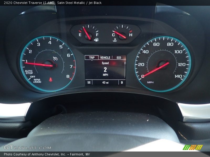 Satin Steel Metallic / Jet Black 2020 Chevrolet Traverse LS AWD