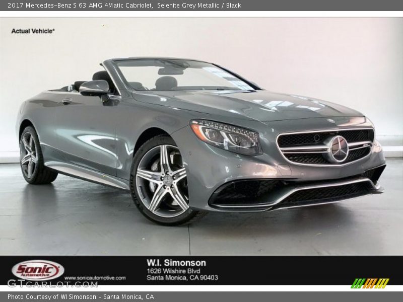 Selenite Grey Metallic / Black 2017 Mercedes-Benz S 63 AMG 4Matic Cabriolet
