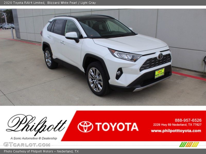 Blizzard White Pearl / Light Gray 2020 Toyota RAV4 Limited