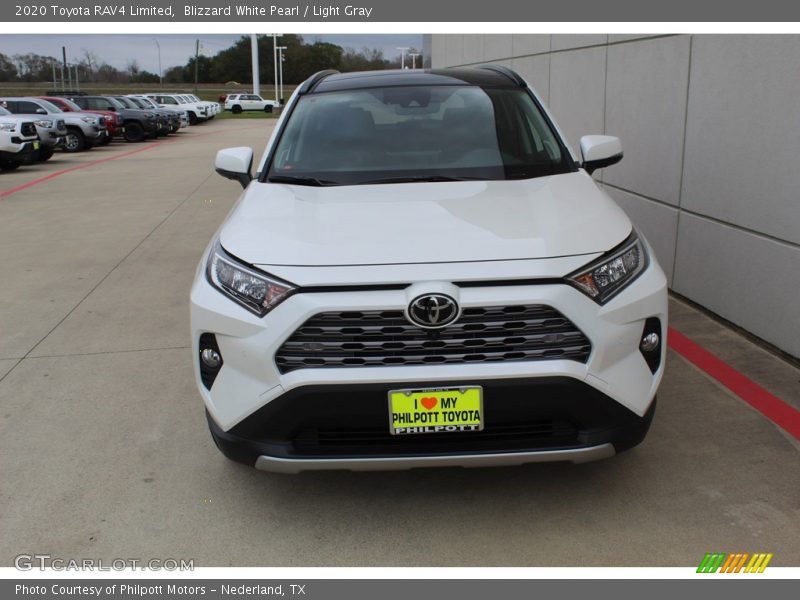 Blizzard White Pearl / Light Gray 2020 Toyota RAV4 Limited