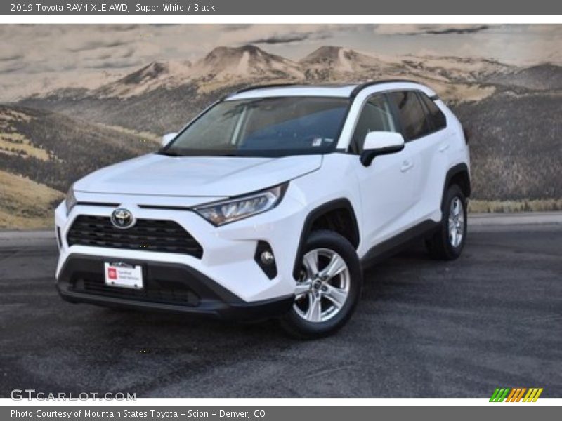 Super White / Black 2019 Toyota RAV4 XLE AWD
