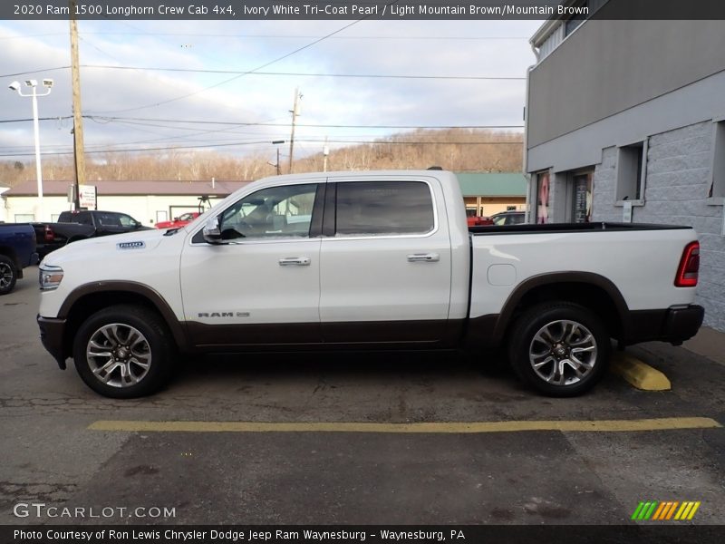  2020 1500 Longhorn Crew Cab 4x4 Ivory White Tri-Coat Pearl