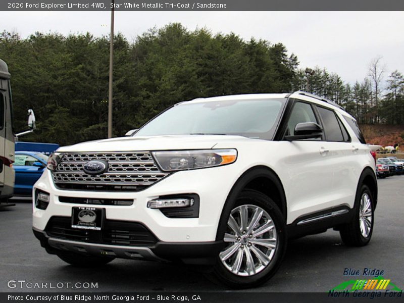 Star White Metallic Tri-Coat / Sandstone 2020 Ford Explorer Limited 4WD