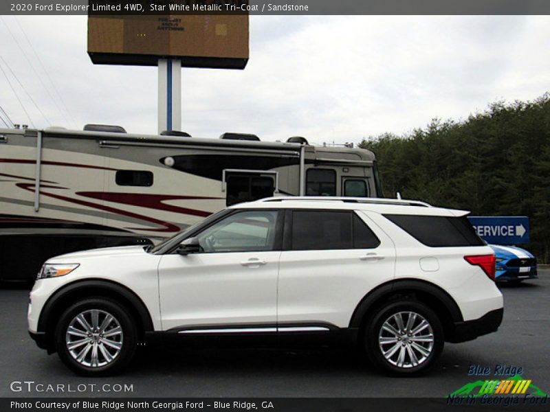Star White Metallic Tri-Coat / Sandstone 2020 Ford Explorer Limited 4WD