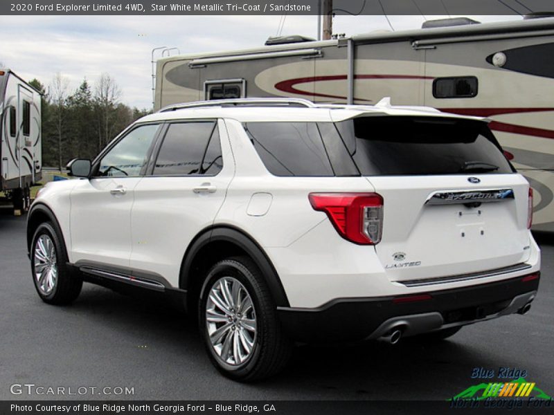 Star White Metallic Tri-Coat / Sandstone 2020 Ford Explorer Limited 4WD
