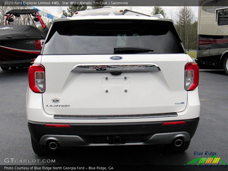 Star White Metallic Tri-Coat / Sandstone 2020 Ford Explorer Limited 4WD