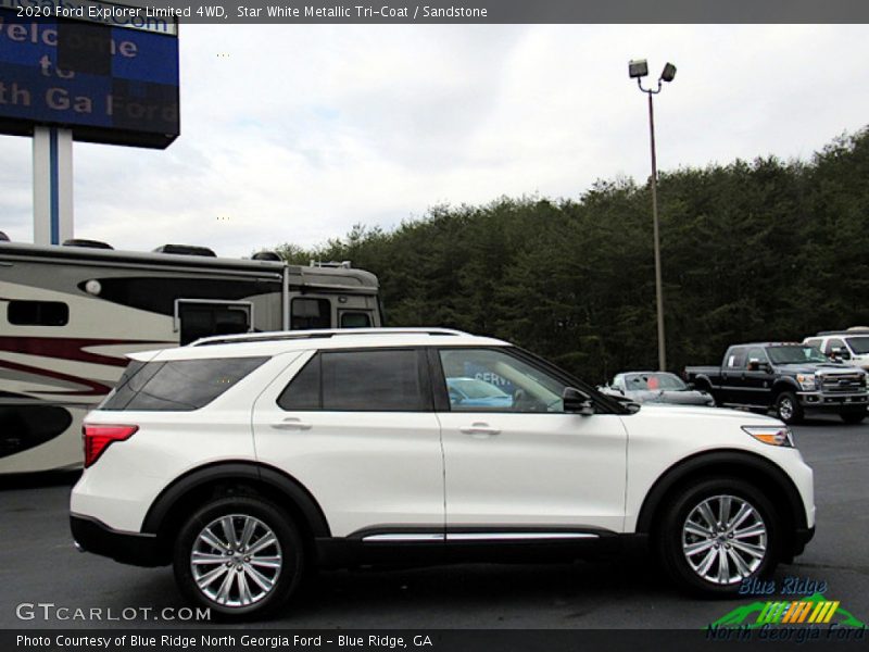 Star White Metallic Tri-Coat / Sandstone 2020 Ford Explorer Limited 4WD