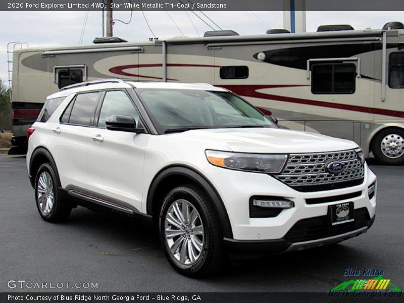 Star White Metallic Tri-Coat / Sandstone 2020 Ford Explorer Limited 4WD