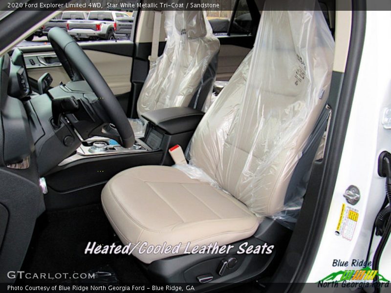 Star White Metallic Tri-Coat / Sandstone 2020 Ford Explorer Limited 4WD