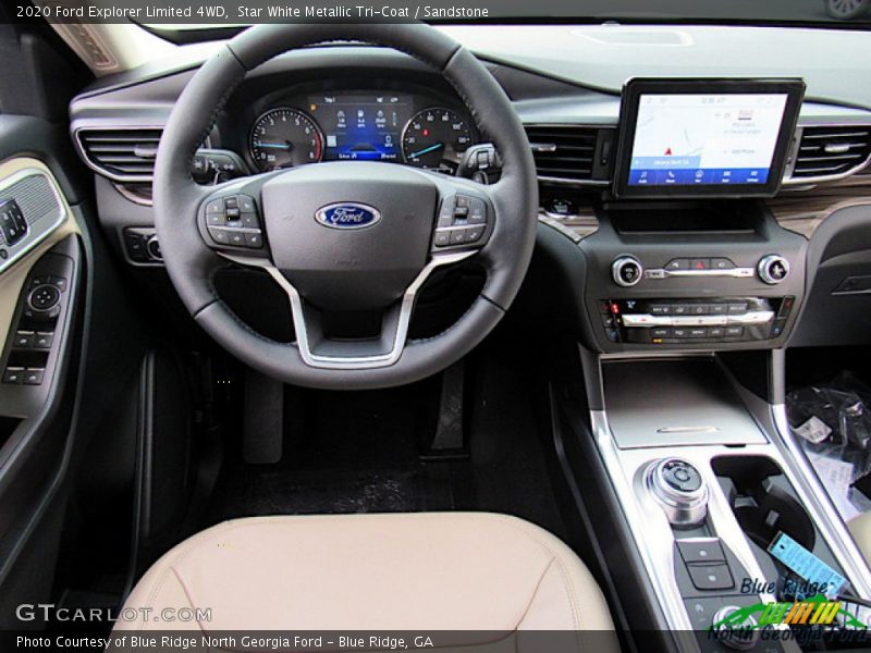 Star White Metallic Tri-Coat / Sandstone 2020 Ford Explorer Limited 4WD
