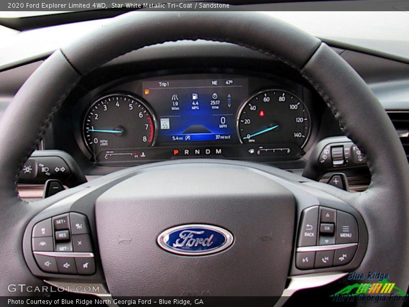 Star White Metallic Tri-Coat / Sandstone 2020 Ford Explorer Limited 4WD
