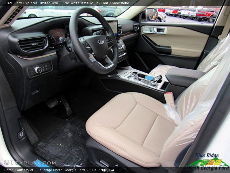 Star White Metallic Tri-Coat / Sandstone 2020 Ford Explorer Limited 4WD