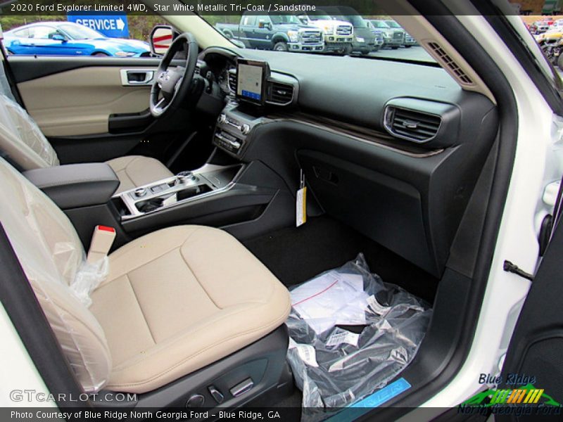 Star White Metallic Tri-Coat / Sandstone 2020 Ford Explorer Limited 4WD