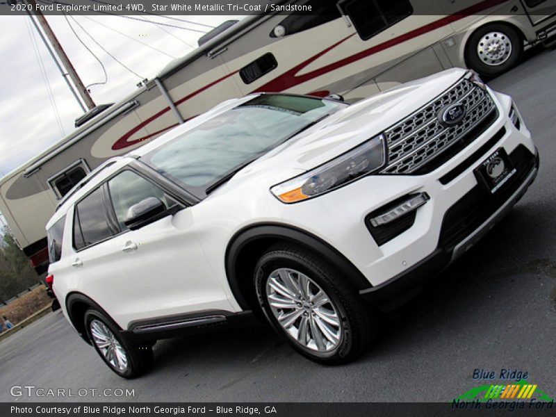Star White Metallic Tri-Coat / Sandstone 2020 Ford Explorer Limited 4WD