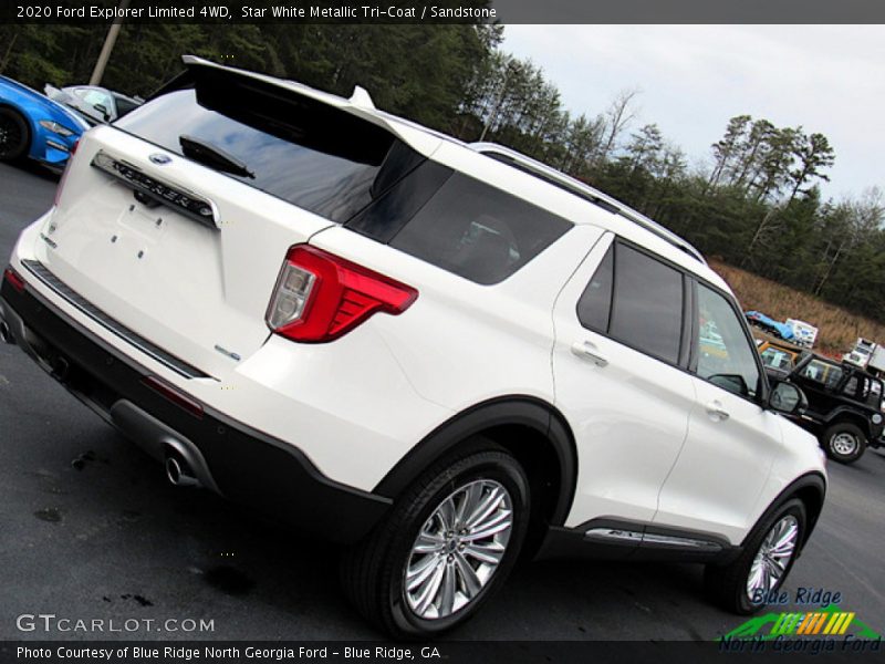 Star White Metallic Tri-Coat / Sandstone 2020 Ford Explorer Limited 4WD