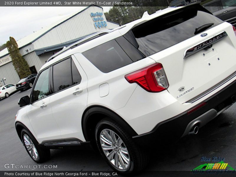 Star White Metallic Tri-Coat / Sandstone 2020 Ford Explorer Limited 4WD