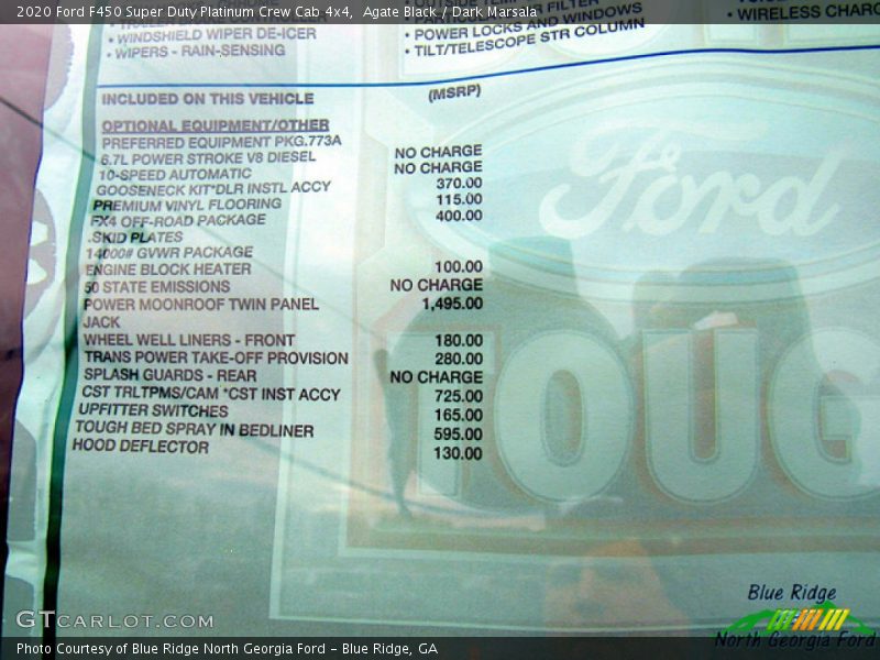Agate Black / Dark Marsala 2020 Ford F450 Super Duty Platinum Crew Cab 4x4