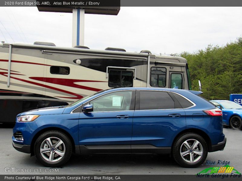 Atlas Blue Metallic / Ebony 2020 Ford Edge SEL AWD