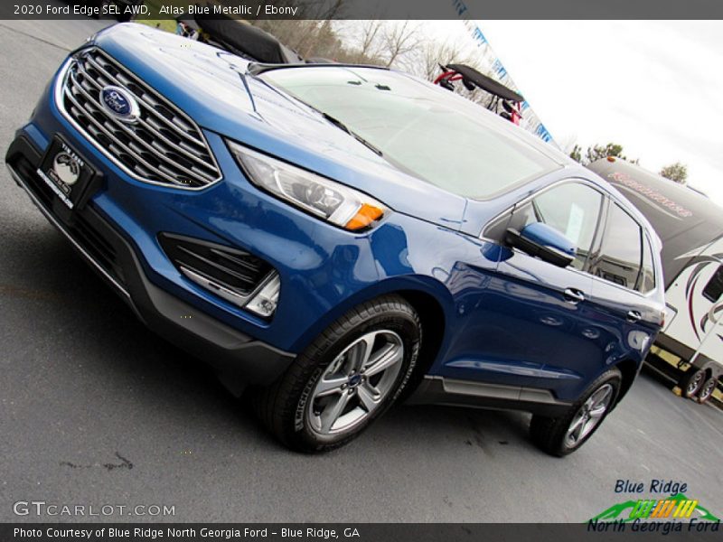 Atlas Blue Metallic / Ebony 2020 Ford Edge SEL AWD