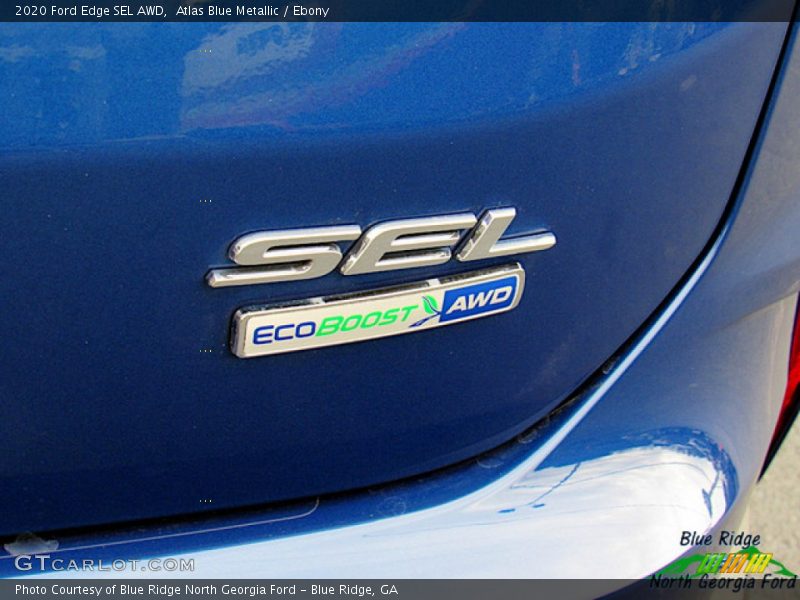 Atlas Blue Metallic / Ebony 2020 Ford Edge SEL AWD