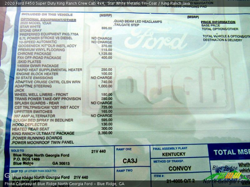 Star White Metallic Tri-Coat / King Ranch Java 2020 Ford F450 Super Duty King Ranch Crew Cab 4x4