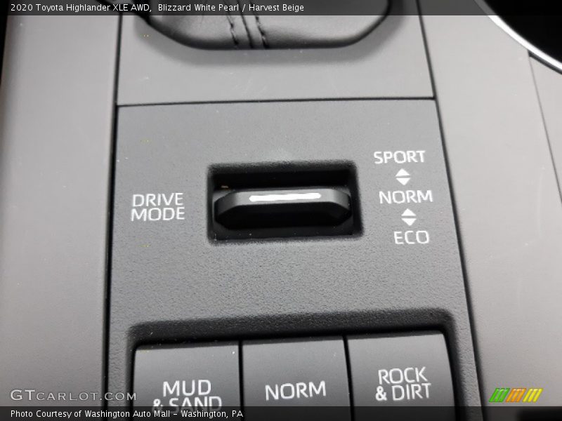 Controls of 2020 Highlander XLE AWD