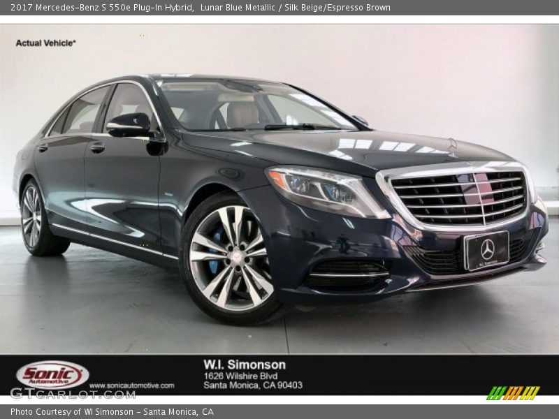 Lunar Blue Metallic / Silk Beige/Espresso Brown 2017 Mercedes-Benz S 550e Plug-In Hybrid