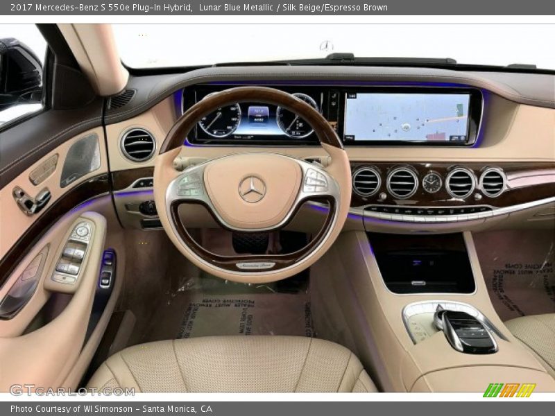 Lunar Blue Metallic / Silk Beige/Espresso Brown 2017 Mercedes-Benz S 550e Plug-In Hybrid