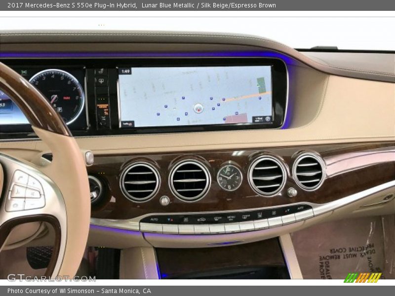 Lunar Blue Metallic / Silk Beige/Espresso Brown 2017 Mercedes-Benz S 550e Plug-In Hybrid