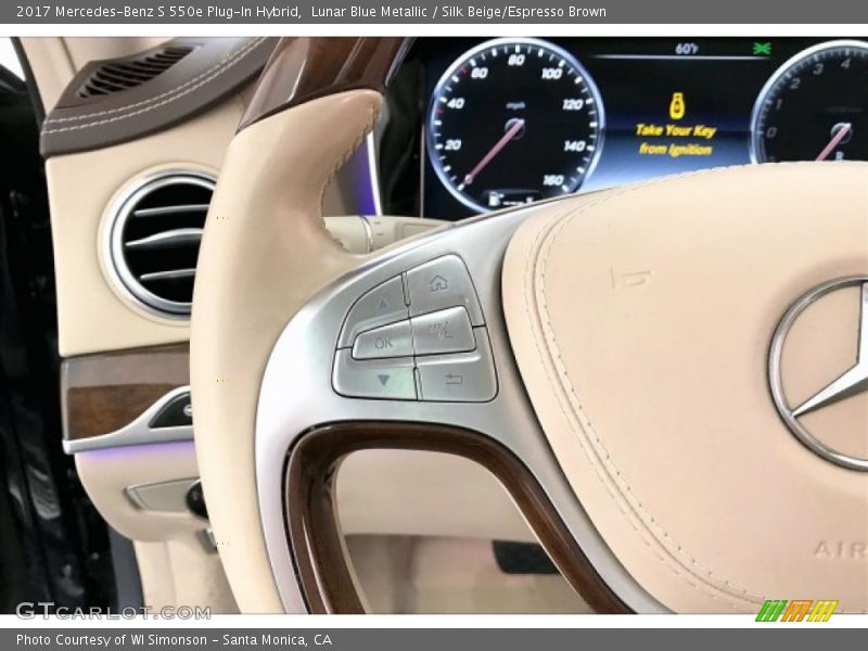 Lunar Blue Metallic / Silk Beige/Espresso Brown 2017 Mercedes-Benz S 550e Plug-In Hybrid